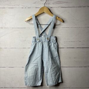 Zara Blue Striped Suspender Pants Size 4-5 years
